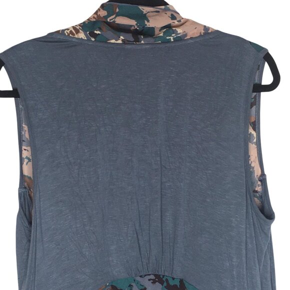 LOGO Lori Goldstein Cardigan Vest Womens XL Blue Abstract Open Front Waterfall - Picture 11 of 14